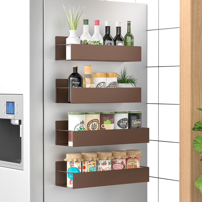 Spice Rack Set Magnetic Powder-Coated Metal Set of 4