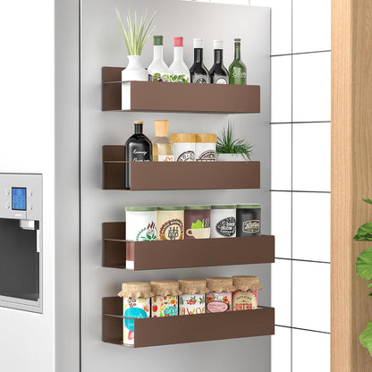 Spice Rack Set Magnetic Powder-Coated Metal Set of 4