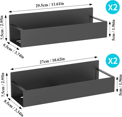 Spice Rack Set Magnetic Powder-Coated Metal Set of 4