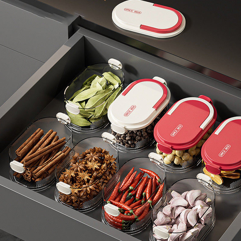 Spice Rack Stackable Airtight Clear Set of 2