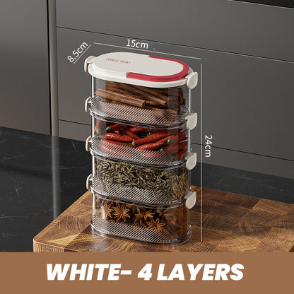 Spice Rack Stackable Airtight Clear Set of 2