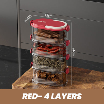 Spice Rack Stackable Airtight Clear Set of 2