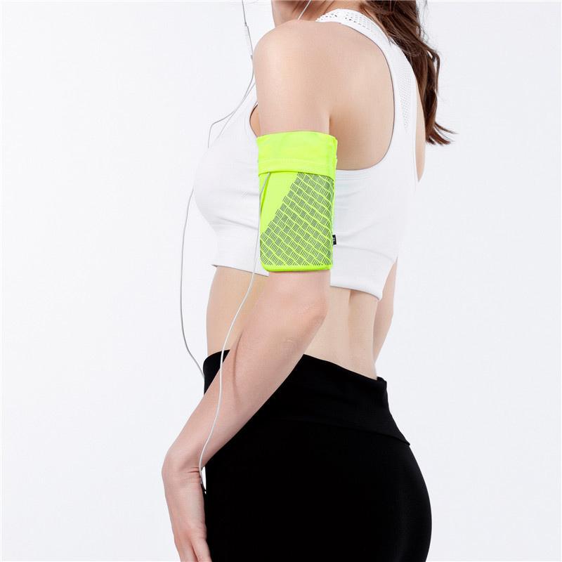 Sports Armband Side-Entry Pocket Reflective Stretch Polyester