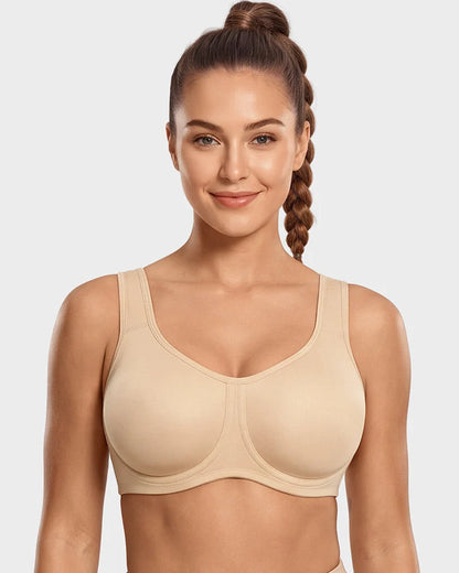Sports Bra High-Impact Support Outside Underwire Breathable Mesh Panels