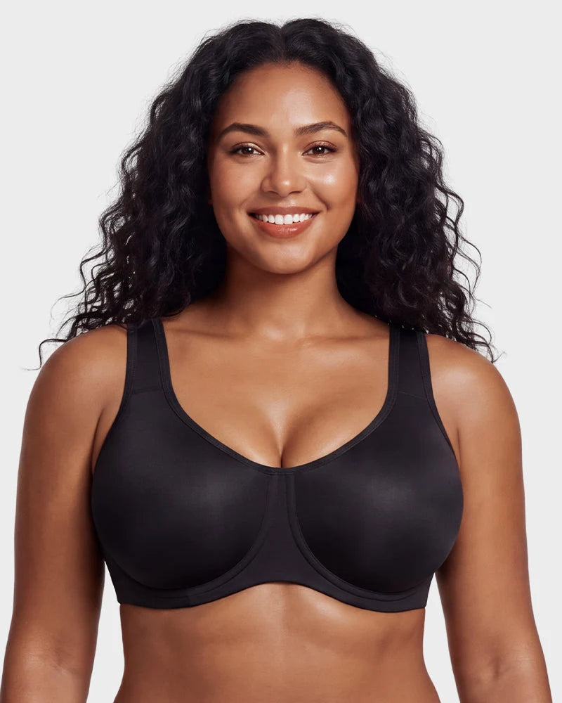 Sports Bra High-Impact Support Outside Underwire Breathable Mesh Panels