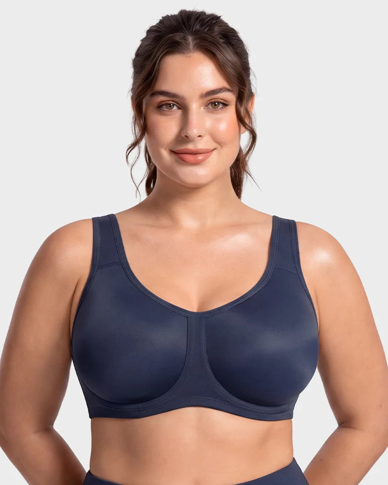 Sports Bra High-Impact Support Outside Underwire Breathable Mesh Panels