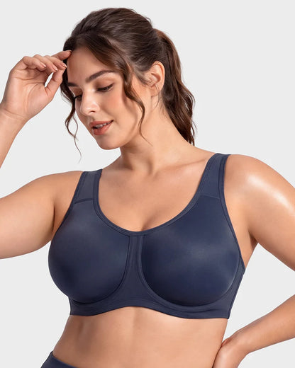 Sports Bra High-Impact Support Outside Underwire Breathable Mesh Panels