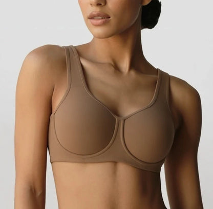 Sports Bra High-Impact Support Outside Underwire Breathable Mesh Panels