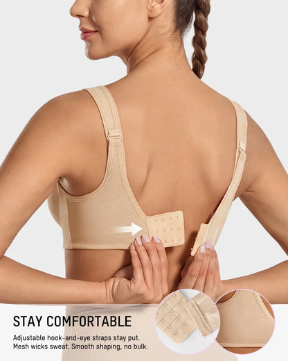 Sports Bra High-Impact Support Outside Underwire Breathable Mesh Panels