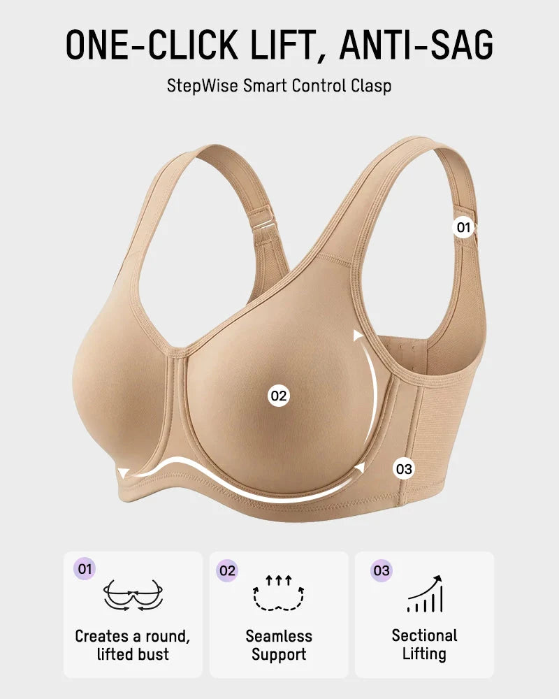 Sports Bra High-Impact Support Outside Underwire Breathable Mesh Panels