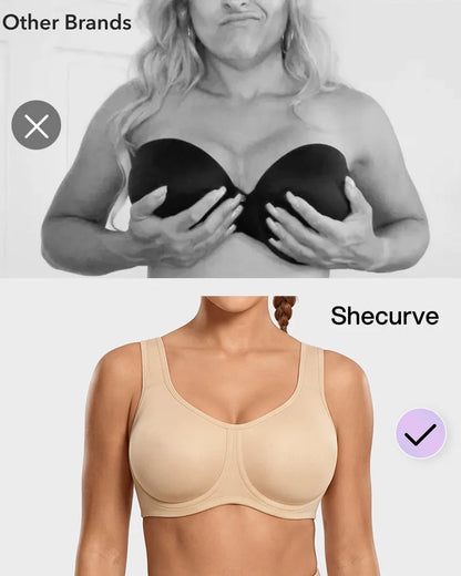 Sports Bra High-Impact Support Outside Underwire Breathable Mesh Panels