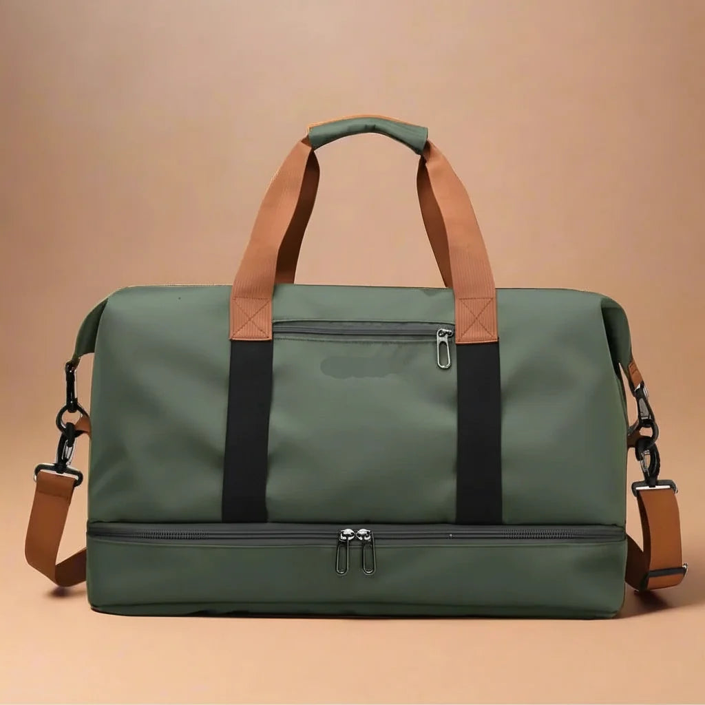 Sports Duffel Bag Waterproof Nylon Shoe Compartment & Wet/Dry Storage