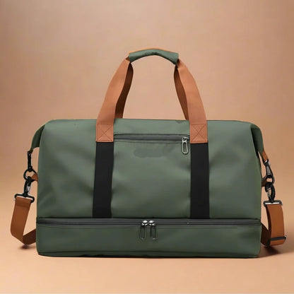 Sports Duffel Bag Waterproof Nylon Shoe Compartment & Wet/Dry Storage