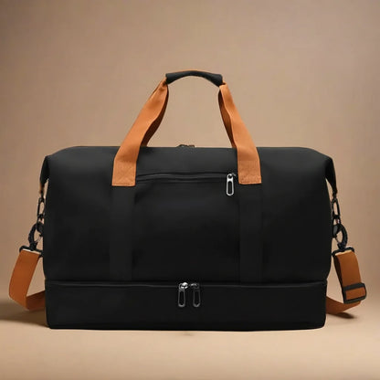 Sports Duffel Bag Waterproof Nylon Shoe Compartment & Wet/Dry Storage