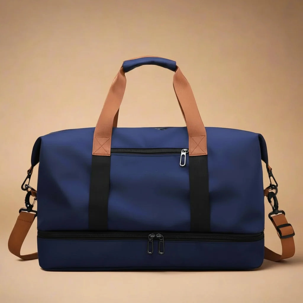 Sports Duffel Bag Waterproof Nylon Shoe Compartment & Wet/Dry Storage