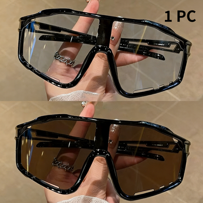 Sports Sunglasses Photochromic Lenses Rimless Panoramic Non-Slip Fit