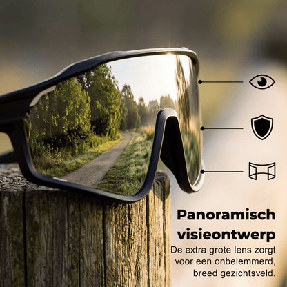 Sports Sunglasses Photochromic Lenses Rimless Panoramic Non-Slip Fit