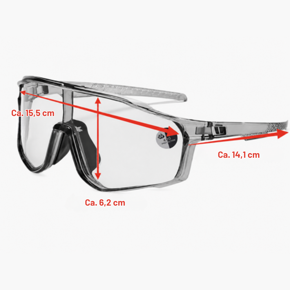 Sports Sunglasses Photochromic Lenses Rimless Panoramic Non-Slip Fit