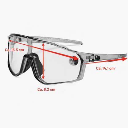 Sports Sunglasses Photochromic Lenses Rimless Panoramic Non-Slip Fit
