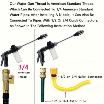 Spray Gun High-Pressure Foam & Multi-Pattern 360° Adjustable
