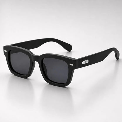Square Frame Sunglasses Glossy Colour-Block Temples