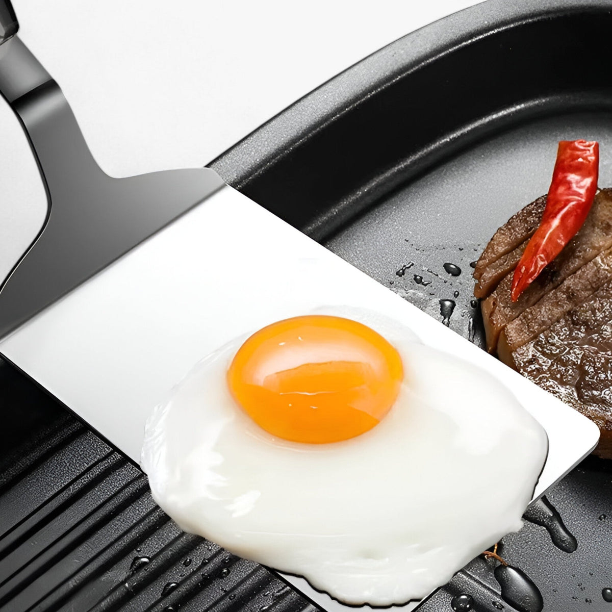 Square Spatula Stainless Steel Blade & Wooden Handle