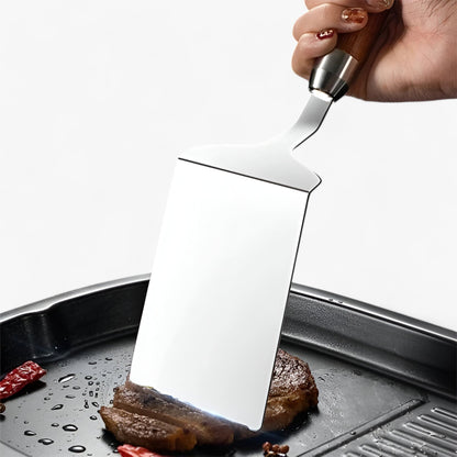 Square Spatula Stainless Steel Blade & Wooden Handle
