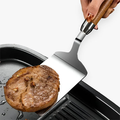 Square Spatula Stainless Steel Blade & Wooden Handle