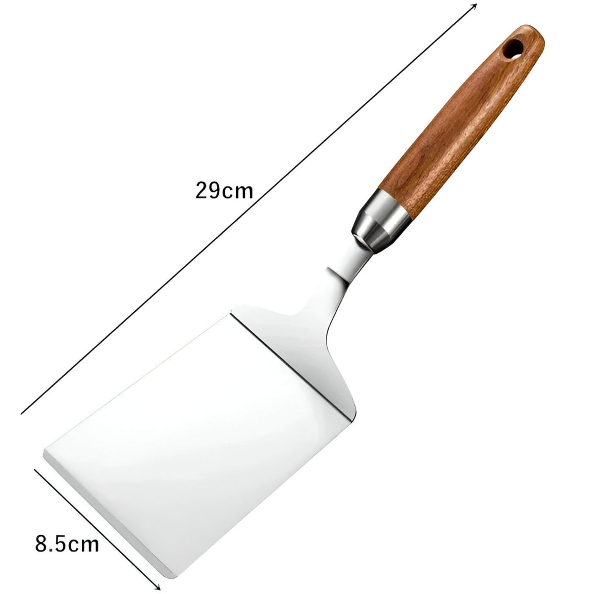 Square Spatula Stainless Steel Blade & Wooden Handle