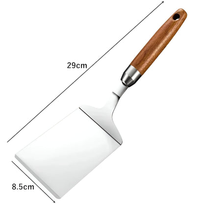 Square Spatula Stainless Steel Blade & Wooden Handle