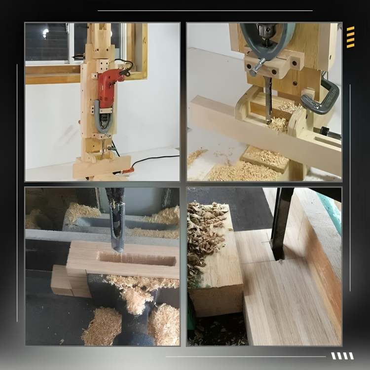 Square Tenon Drill Bit Set CNC-Milled Carbon Steel 4-Piece