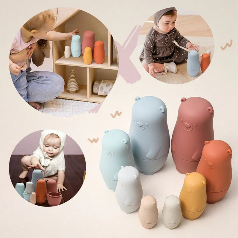 Stacking Dolls Food-Grade Silicone Teething-Friendly Set of 4