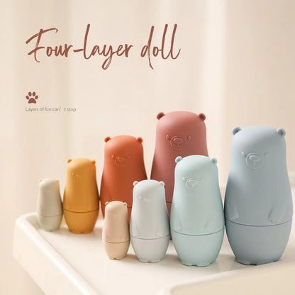 Stacking Dolls Food-Grade Silicone Teething-Friendly Set of 4