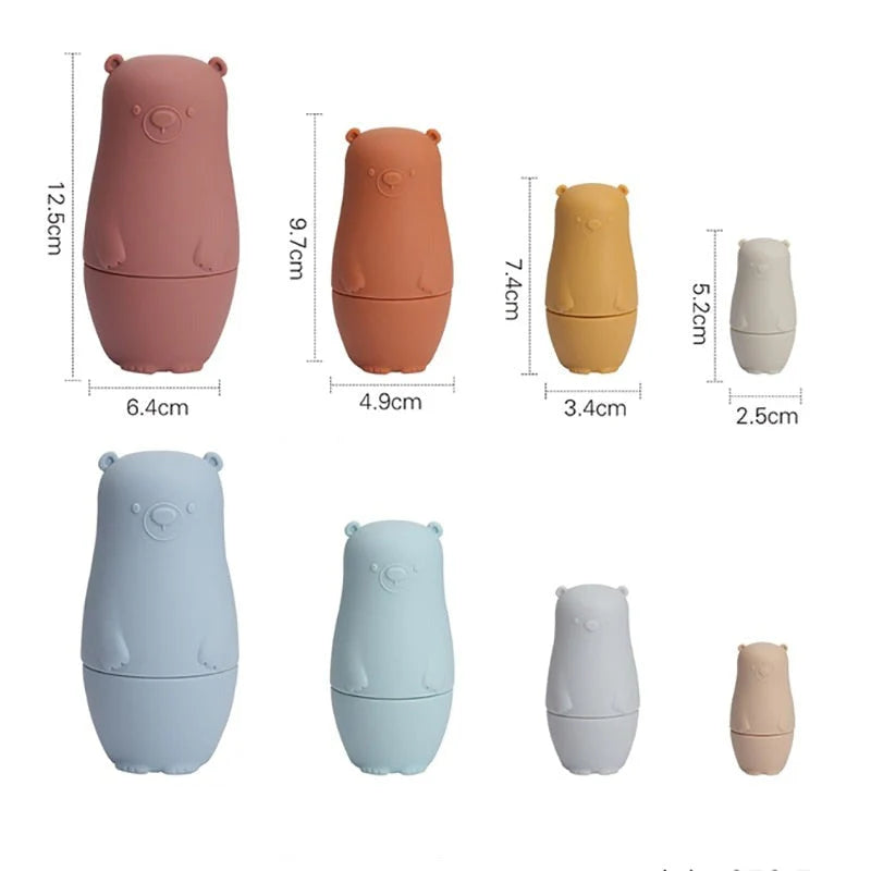 Stacking Dolls Food-Grade Silicone Teething-Friendly Set of 4