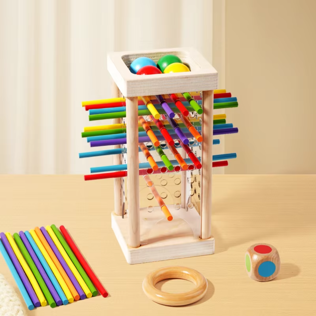 Stacking Tower Game Natural Wood Non-Toxic Paints