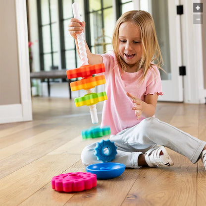 Stacking Toy Spiral Rod Colorful Discs