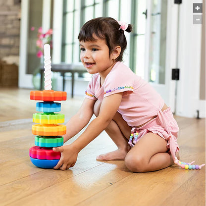 Stacking Toy Spiral Rod Colorful Discs