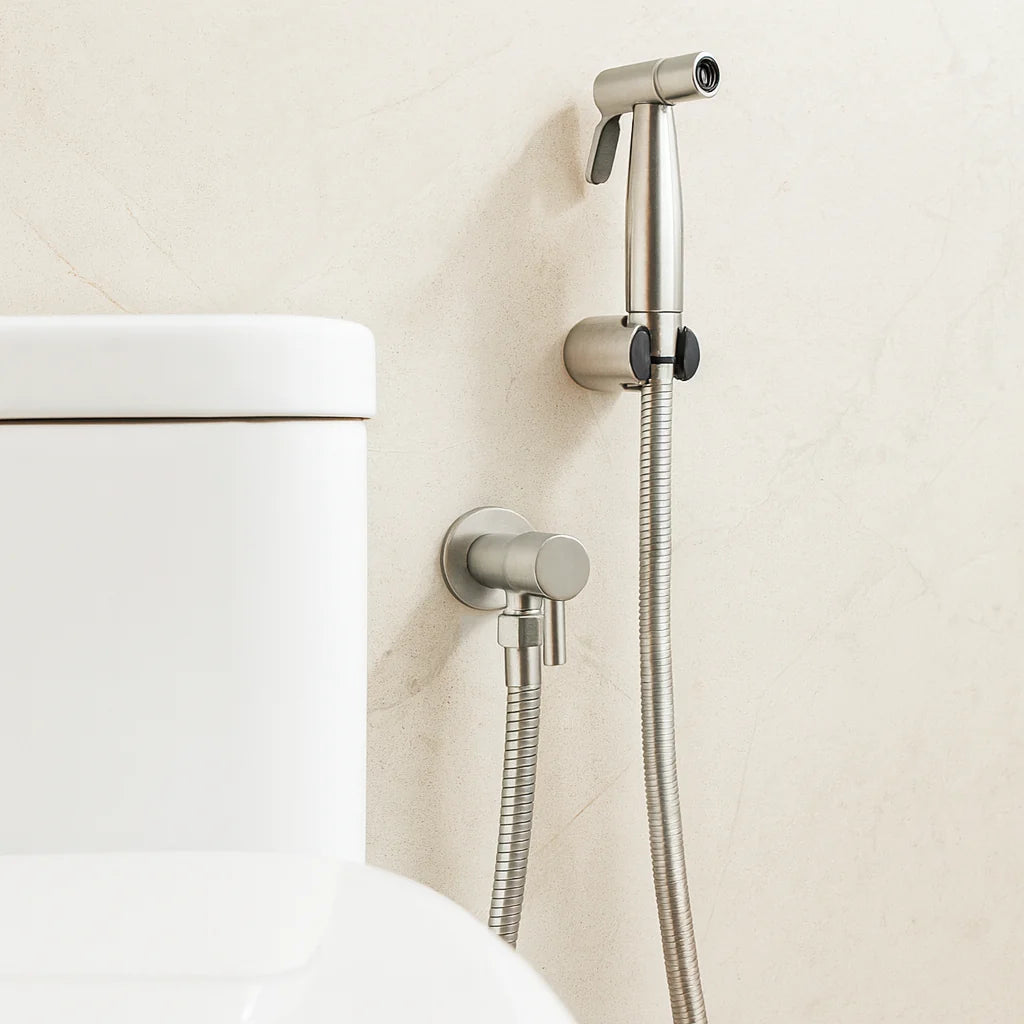 Stainless Steel Bidet Sprayer with Wall Mount – Clean Toilet Shower Solution