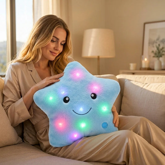 Star Pillow Plush LED Color-Changing Battery-Operated