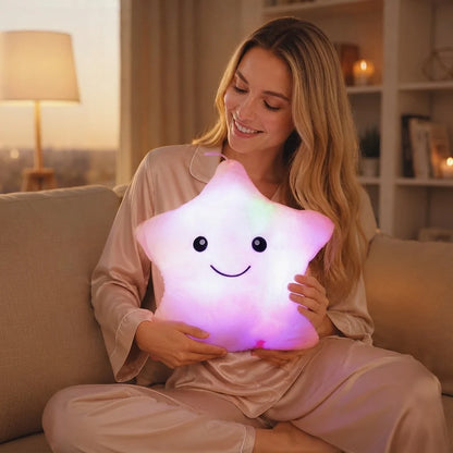 Star Pillow Plush LED Color-Changing Battery-Operated