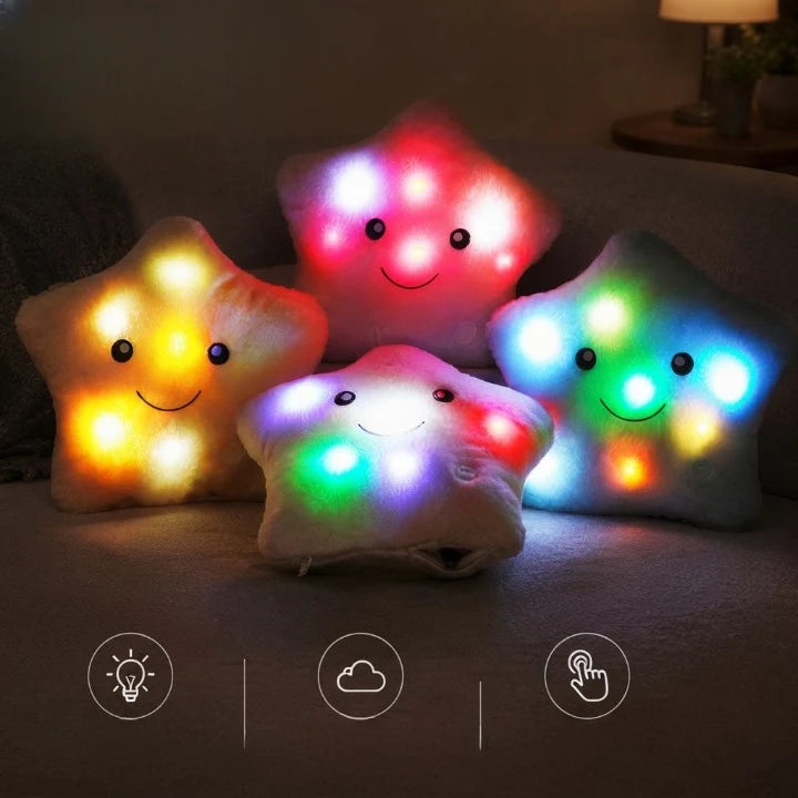 Star Pillow Plush LED Color-Changing Battery-Operated