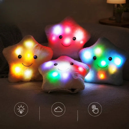 Star Pillow Plush LED Color-Changing Battery-Operated