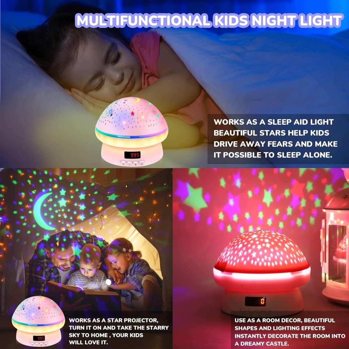 Star Projector 16-Color Rotating Remote Control & Timer