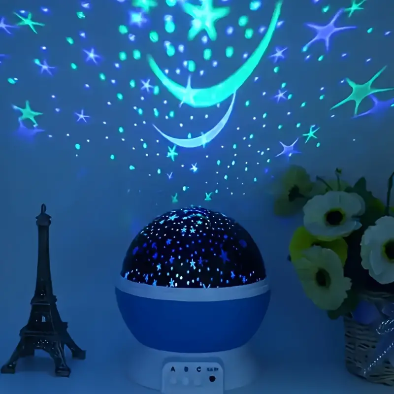 Star Projector Night Light USB Rechargeable Built-In Speaker