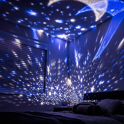 Star Projector Night Light USB Rechargeable Built-In Speaker