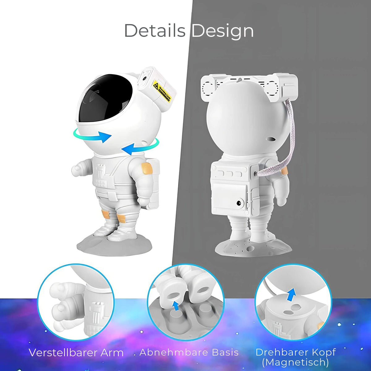 Star Projector Rotating RGB Remote & Adjustable Arm