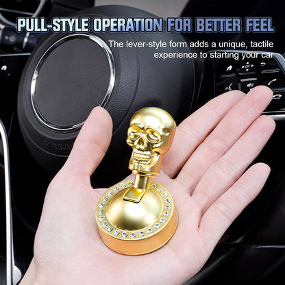 Start Button Cover Skull Rhinestone No-Drill Aluminum