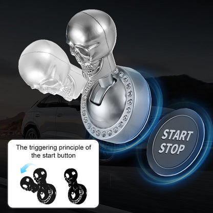 Start Button Cover Skull Rhinestone No-Drill Aluminum