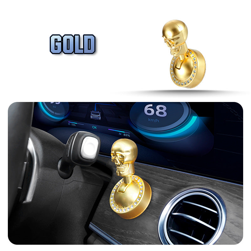 Start Button Cover Skull Rhinestone No-Drill Aluminum