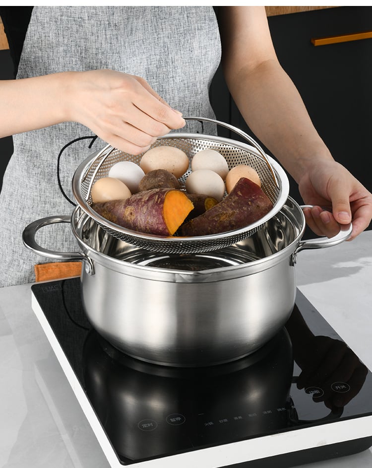 Steamer Insert Stainless Steel Fine Perforation Ergonomic Handle